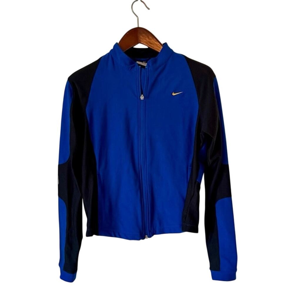 Nike Dri-FIT Girls Large 12-14 Blue Black Full Zip Track Jacket